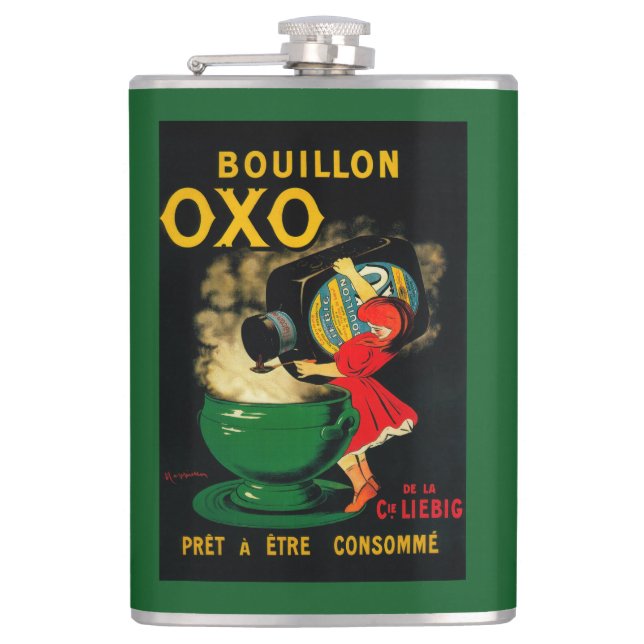 Bouillon OXO Vintage PoseterEurope Hip Flask (Front)