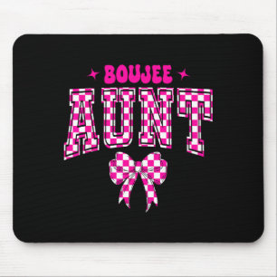 Boujee Aunt Nk Checkered Bow Birthday Family Match Mouse Pad