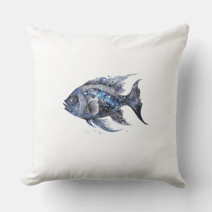 Boujee Black Fish Large Cushion