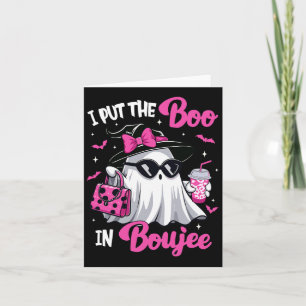 Boujee Boo Jee Spooky Ghost Pink Halloween Pumpkin Card