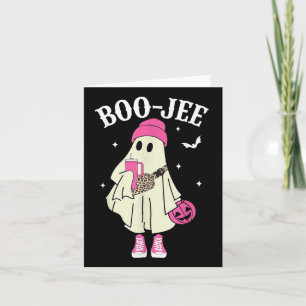 Boujee Boo Jee Spooky Ghost Pink Halloween Pumpkin Card