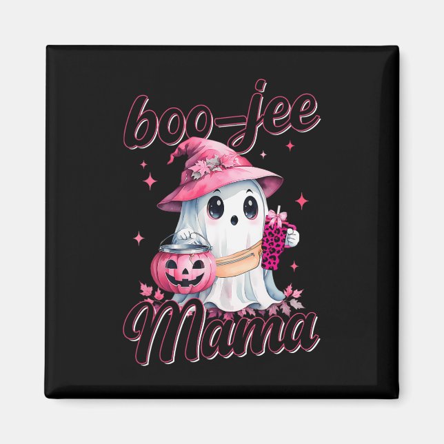 Boujee Boo Jee Spooky Ghost Pink Halloween Pumpkin Magnet (Front)