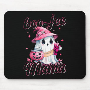Boujee Boo Jee Spooky Ghost Pink Halloween Pumpkin Mouse Pad