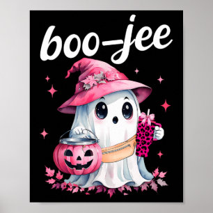 Boujee Boo Jee Spooky Ghost Pink Halloween Pumpkin Poster