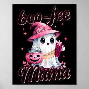 Boujee Boo Jee Spooky Ghost Pink Halloween Pumpkin Poster
