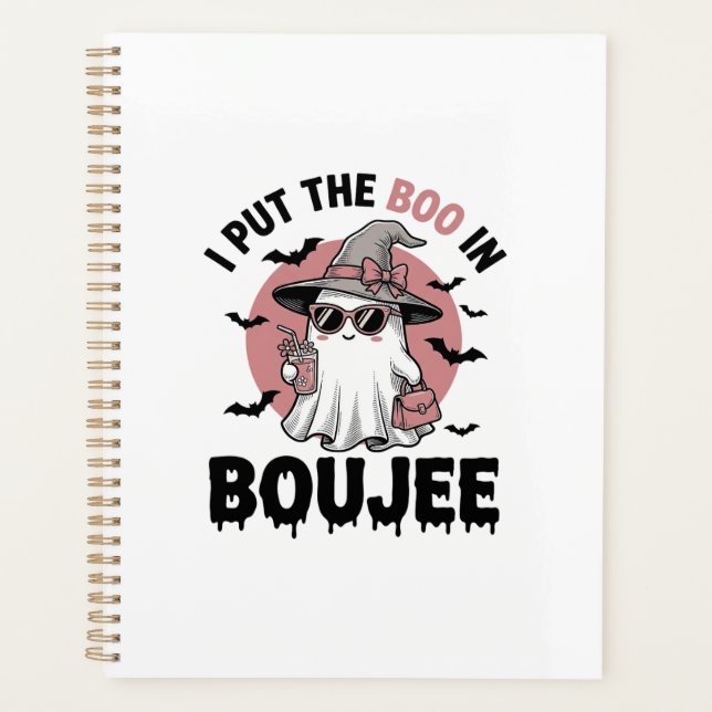 Boujee Ghost Halloween Vintage Engraving Design_1 Planner (Front)