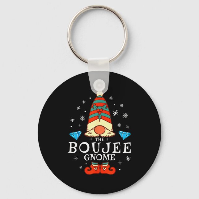 Boujee Gnome Xmas Family Matching Group Christmas  Key Ring (Front)
