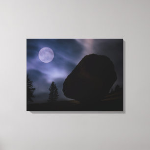Boulder by Moonlight Yosemite National Park Canvas Print