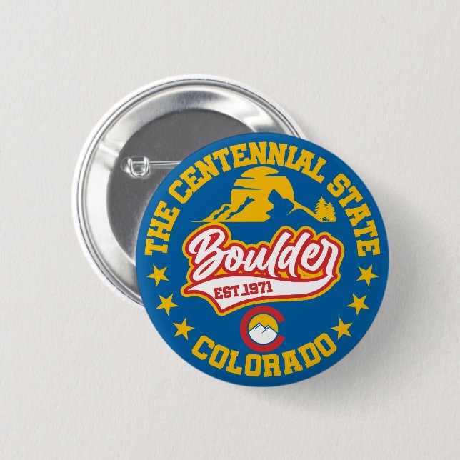 Boulder,Colorado 6 Cm Round Badge (Front & Back)