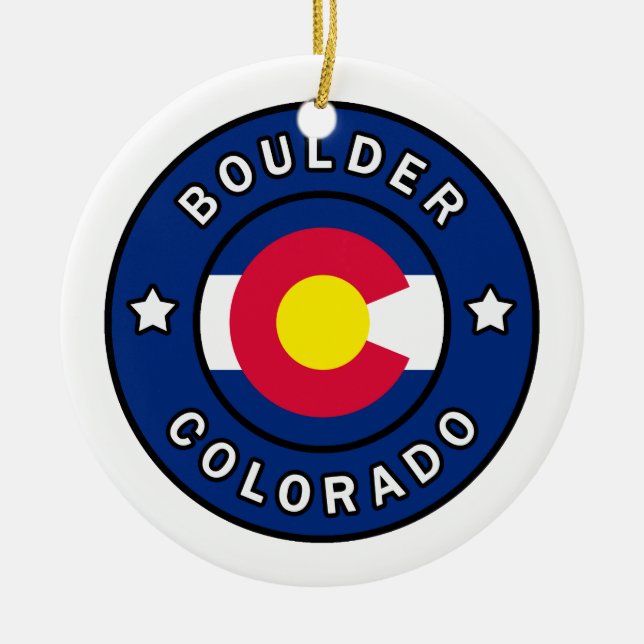 Boulder Colorado Ceramic Tree Decoration (Front)