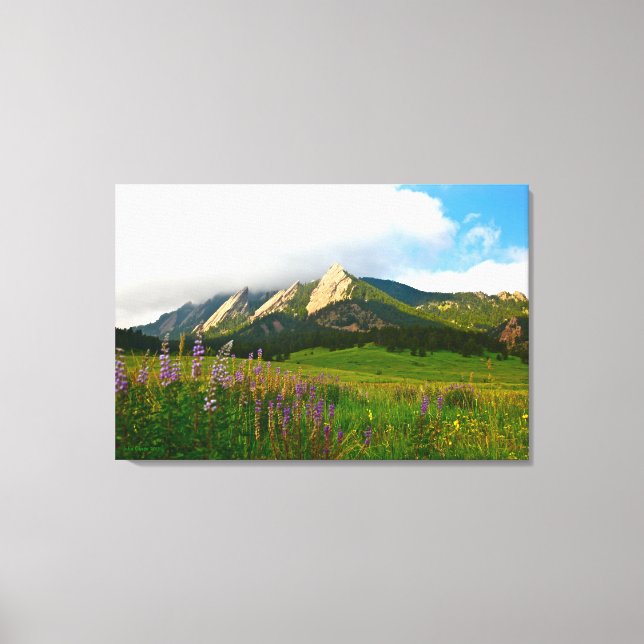Boulder, Colorado - Flatirons from Chautauqua 3 Canvas Print (Front)