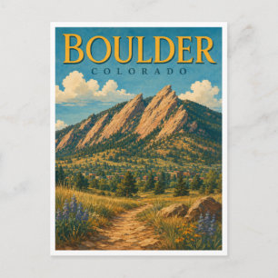 Boulder Colorado Flatirons GeoSaga Postcard