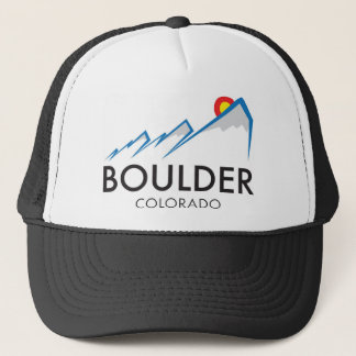 Boulder Colorado Flatirons Logo on Light Apparel Trucker Hat