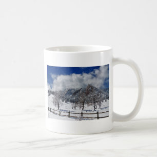 Boulder Colorado Flatirons Snowy Landscape View Coffee Mug