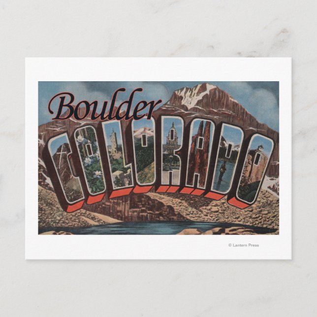 Boulder, Colorado - Large Letter Scenes Postcard (Front)