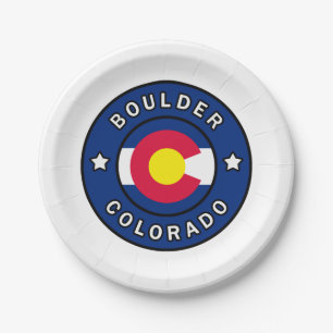 Boulder Colorado Paper Plate