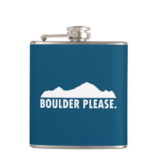 Boulder Colorado Please Hip Flask (Front)