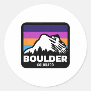 Boulder Colorado Skiing Snowboarding Family Trip 2 Classic Round Sticker