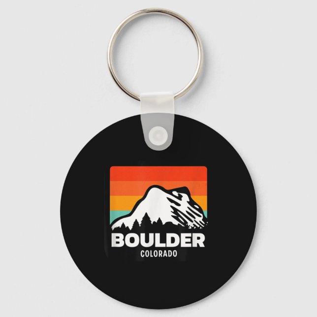 Boulder Colorado Skiing Snowboarding Family Trip  Key Ring (Front)