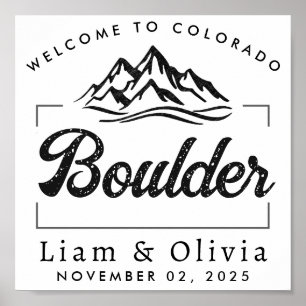 Boulder Colorado Wedding Minimalist Welcome Poster