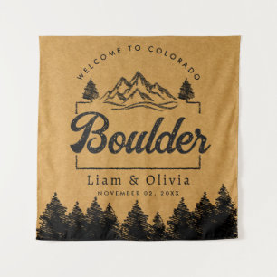 Boulder Colorado Wedding Minimalist Welcome Tapestry