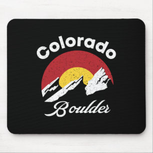 Boulder Flatirons Colorado Flag Climbing Biking Hi Mouse Pad