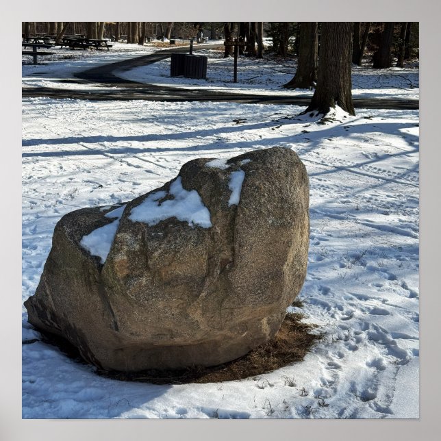 Boulder in Snow Poster (Front)