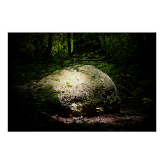 Boulder in the Woods Poster