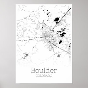 Boulder Map - Colorado - City Map Poster