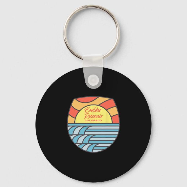 Boulder Reservoir Lake Colorado Co Sunset Souvenir Key Ring (Front)