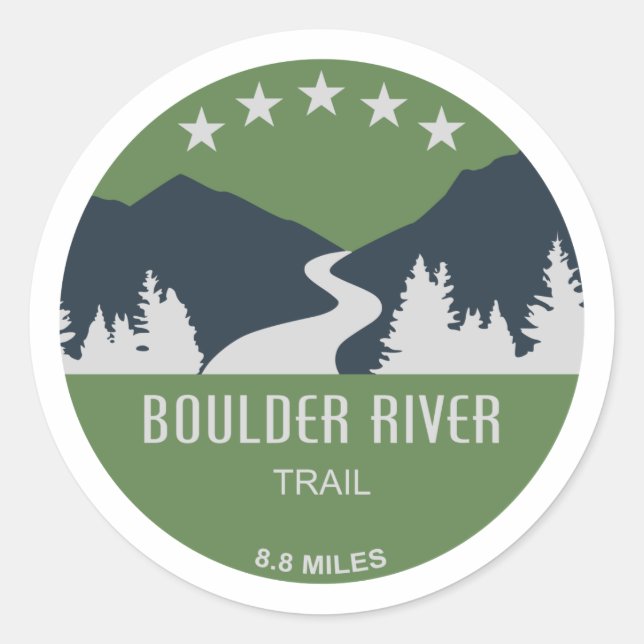Boulder River Trail Washington Classic Round Sticker (Front)