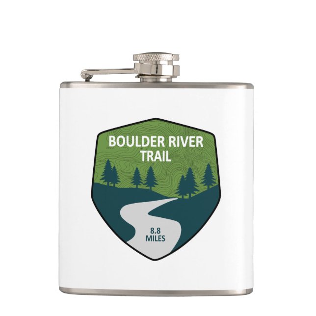 Boulder River Trail Washington Hip Flask (Front)