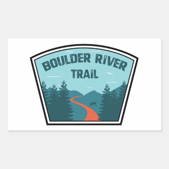 Boulder River Trail Washington Rectangular Sticker (Front)