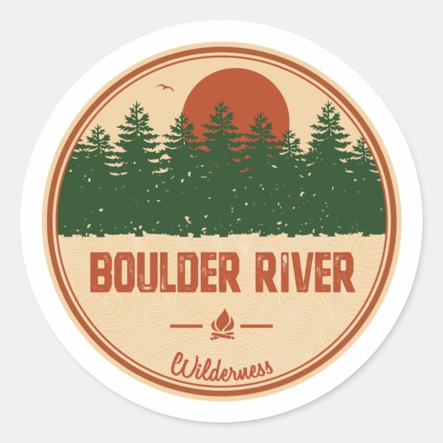 Boulder River Wilderness Classic Round Sticker (Front)