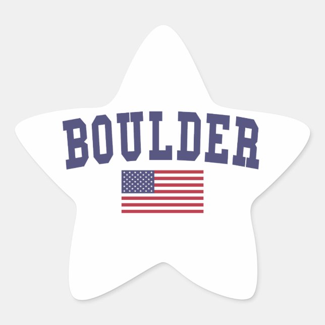 Boulder US Flag Star Sticker (Front)