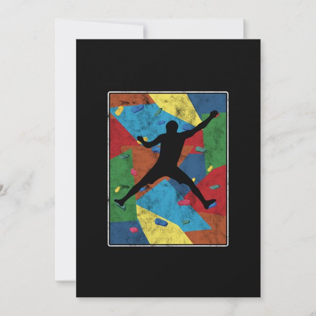 Boulder Vintage Wall Climbing Sports Gift Invitation (Front)