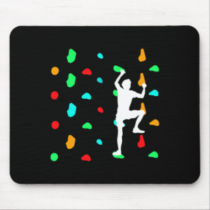 Boulderer When Bouldering On Climbing Wall  Mouse Pad