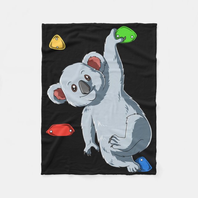 Bouldering And Rock Climbing Koala  Fleece Blanket (Front)