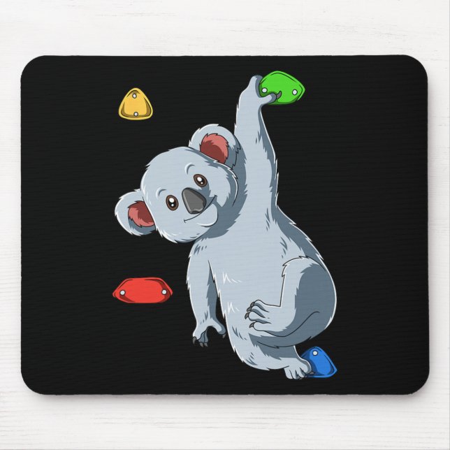 Bouldering And Rock Climbing Koala  Mouse Pad (Front)