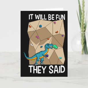 Bouldering Climber Boulderer Artificial Dinosaur C Card