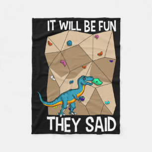 Bouldering Climber Boulderer Artificial Dinosaur C Fleece Blanket