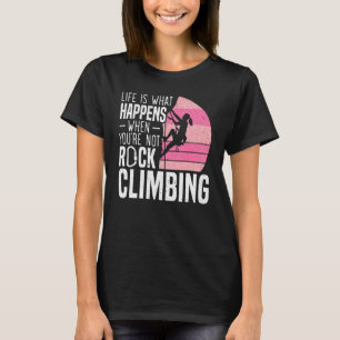 Bouldering Climber Rock Climbing Girl Hiking T-Shirt