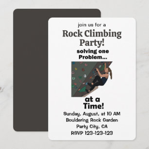 Bouldering Climber Solving Problem Rock Climbing Invitation