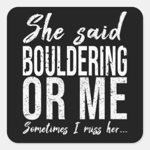 Bouldering funny sports gift square sticker