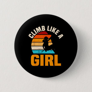 Bouldering Girls Retro Vintage Climber Boulderer C 6 Cm Round Badge