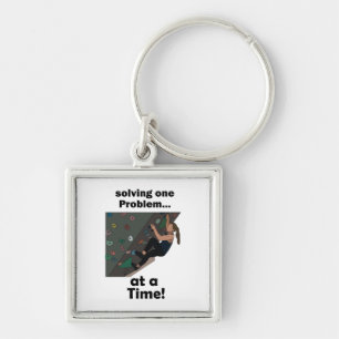 Bouldering Problem Solver Rock Climbing Party Key Ring