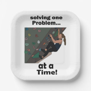 Bouldering Problem Solver Rock Climbing Party Paper Plate