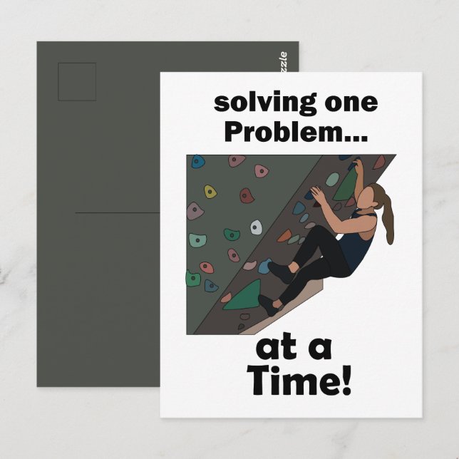 Bouldering Problem Solver Rock Climbing Party Postcard (Front/Back)