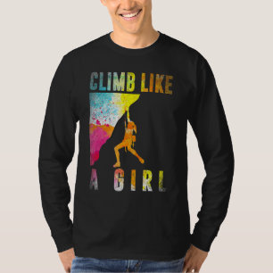 Bouldering Rock Climber Women Girls Kids Rock Clim T-Shirt