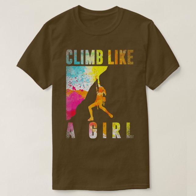 Bouldering Rock Climber Women Girls Kids Rock Clim T-Shirt (Design Front)